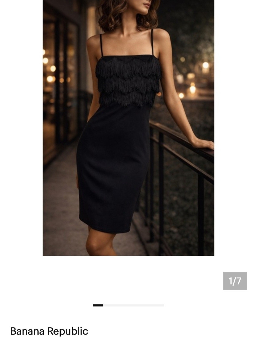 Banana Republic Black Fringe Sheath Dress